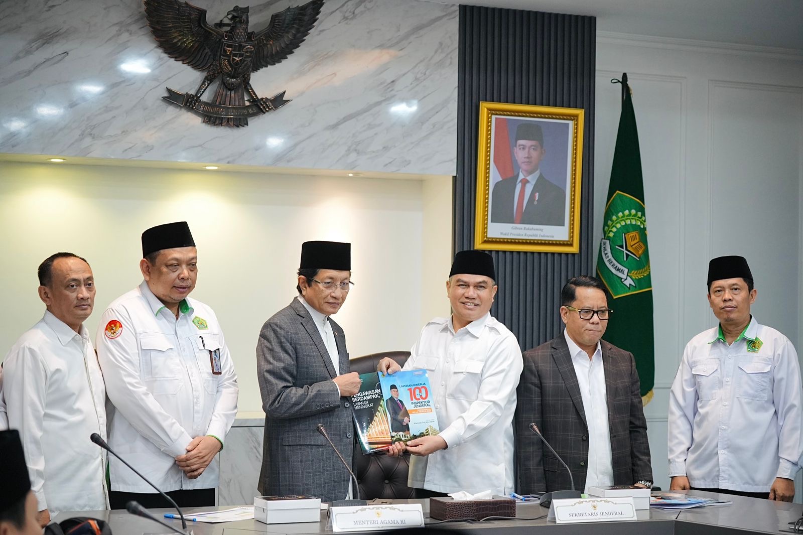 Irjen Kemenag Laporkan 100 Hari Kinerja dan Laporan Pengawasan Triwulan II ke Menag